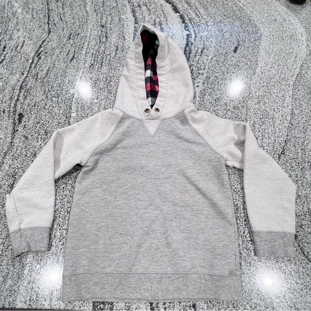 Peek Gray Kids Hoodie with Plaid Flannel Lining